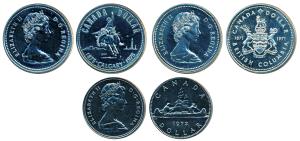 Canada, Elizabeth II, Silver Dollar (3), 23.5g, 15.56 & 23.1g, British Columbia 1971, 1972