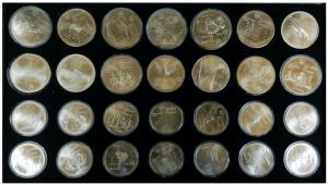 Canada, Elizabeth II, 1976 Montreal Olympics, Silver 5 Dollars, 24.3g, (14) and Silver 10 