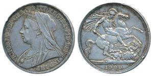 Great Britain, Silver Crown, Victoria, 1900 (KM 783). A couple of edge knicks, Very Fine+.
