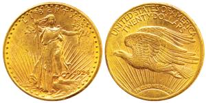 United States of America, Saint-Gaudens double eagle, Gold $20, 33.4g, Liberty standing on
