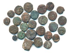 Post-Mauryan, Ujjaini Region, Uninscribed type, Copper Unit (27), obv. Mahakal holding a s