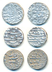 Shah Jahan, Silver Rupee (3), Lahore, Surat and Tatta Mint, AH 1044/8, the first two legen
