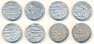 Shah Jahan, Silver Rupee (4), Surat Mint, AH 1062/25, 1066/29, RY 21 & 23, legend within s