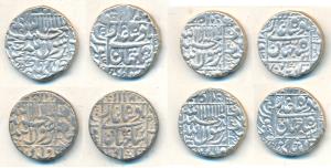 Shah Jahan, Silver Rupee (4), Surat Mint, AH 1066/30, RY 23, 26 & 32, legend within square