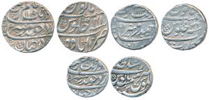 Aurangzeb, Silver Rupee (3), Itawa Mint, broad flan, AH 1109/41; Dar us-Sultanate Lahore M
