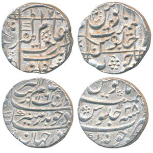 Aurangzeb, Silver Rupee, 11.54g & 11.60g, Junagarh / Junagadh Mint, AH 1086 date in top ma