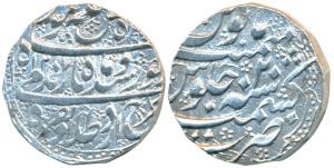Taimur Shah, Silver Rupee, 10.83g, Kashmir Mint, AH 1207/20, complete mint name at bottom 
