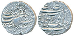 Kashmir Mint, Silver Rupee, 10.94g, VS 1878, Gobindshahi couplet, Governor Hari Singh Nalw