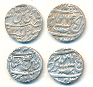 Muhammadabad Banaras Mint, Silver Rupee (2), in the name of Shah Alam II, AH 1221 and 1222