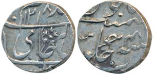 Gwalior Fort Mint, Silver Rupee, 11.11g, in the name of Shah Alam II, AH 1218/47; an inver