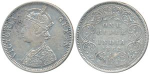 Victoria Queen, Silver Rupee, 1862, Bombay Mint, C / I / 1 / 2, (Prid 104). Very Fine+, Ra