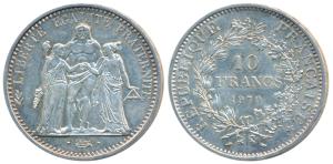 France, Liberte Egalite, Silver 10 Francs, 25g, 1970, (KM 932). Uncirculated.