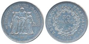 France, Silver 50 Francs, 29.77g, 1979, (KM 941). Extremely Fine.