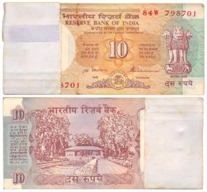 Rupees 10 bundle, signed S. Venkitaramanan, (J&R 6.4.11.1A). About Uncirculated. (100)
