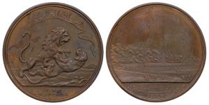 East India Company Medal For Seringapatam, Bronze Medal, 48mm, 1799, Soho Mint, obv. the B