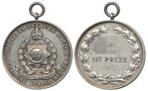United Provinces Police Medal, Silver 28.46g, star within wreath surmounted by a crown and