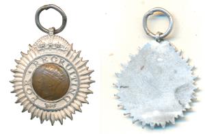 Indian Recruiting Badge, George VI, Silver Medal, a multi rayed badge surmounted by a crow