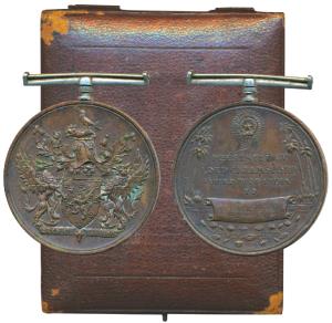 Chelmsford Viceroy Presentation Medal, Copper, obv. coat of Arms of Lord Chelmsford with h