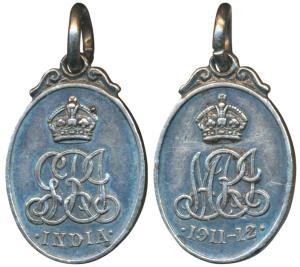 Visit of George V & Mary to India, Silver Medal, obv. initials of the ruler GRI surmounted