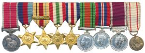 Miniature Medals, British Empire Medal, (Military) George VI 1st issue; 1939-45 Star; Afri