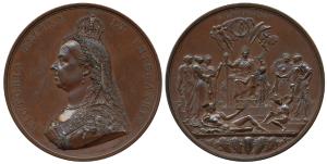 Golden Jubilee of Queen Victoria Medal, 1837-1887, Copper Medal, obv. crowned bust of Vict