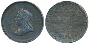 Queen Victoria, Diamond Jubilee, Bronze Medal, 212g, obv. veiled head to left within wreat