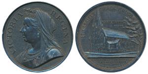 Queen Victoria, Diamond Jubilee Copper Medal, 185g, obv. veiled head to left, rev. St. Gab