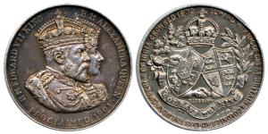 Edward VII Coronation Medal 1902, Silver, obv. conjoined bust of Edward VII and Queen Alex