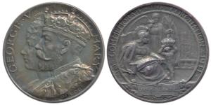 George V Coronation Medal, Silver, 14.64g, obv. conjoined bust of George V and Queen Mary,