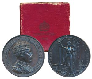 Edward VIII, Proposed Coronation, Bronze medal, 1937, obv. profile bust of Edward VIII, re