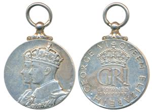 George VI and Queen Elizabeth Coronation, Silver Medal, obv. conjoined bust of George VI a
