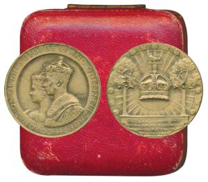 George VI and Queen Elizabeth Coronation, Bronze Medal, obv. conjoined bust of George VI a