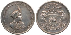 Baroda, Maharaja’s Police Medal, Silver, 39mm, obv. bust of Pratap Singh to right with leg