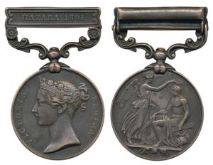 Indian General Service Medal, Queen Victoria, Silver, Hazara 1891 bar, awarded to 209 Sepo
