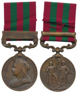 India Medal, Victoria, Bronze, Relief of Chitral 1895 bar, awarded to 321 Muleteer Sayyid 