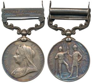 India Medal, Victoria, Silver, Punjab Frontier 1897-98 bar, awarded to 3661 Sepoy Shaikh A