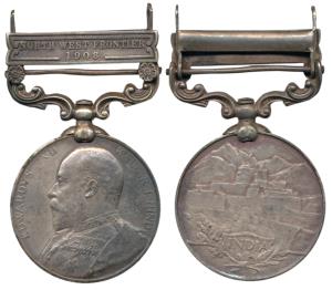 India General Service Medal, Edward VII, Silver, North West Frontier 1908 bar, awarded to 