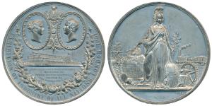 Exhibition of Industry of All Nations, London 1851, White Metal, obv. view of the Crystal 