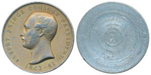 Prince Albert, White metal Plaque, obv. Albert Prince Consort President 1842-61, obv. that