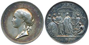 Princess Alexandra of Denmark, Entry into the City of London, 1863, Bronze Medal, obv. bus