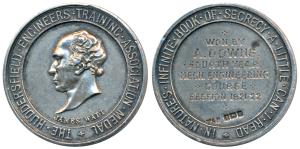 The Huddersfield Engineers Training Association, obv. bust of James Watt Medal, rev. won b
