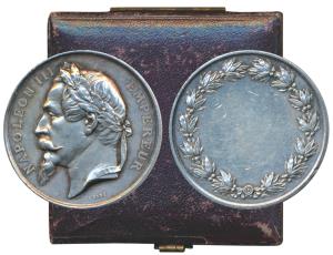 Napoleon III, Silver Medal, obv. bust of the ruler facing left, rev. wreath. Within origin