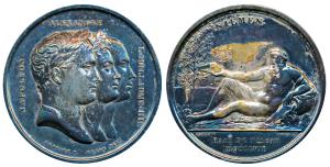 Russia, Bronze Medal, on the Peace of Tilsit between Russia, Prussia and France, obv. head