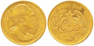 Ghana, Gold Medal, 16g, Kwame Nkrumah the First President of Ghana, 1st July 1960, Republi