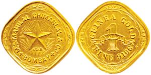 Tola coinage, Guinea Gold Tola, 11.66g, M/s Manilal Chimanlal, Bombay, Star on rev., Squar