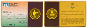 50 year celebration of Indian Independence, 1997, Gold Token, 10g, 999 Fineness, Golden Ju