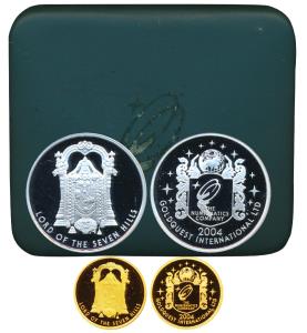 Lord Balaji Medallion (2), Gold 6g & Silver 31.1g, obv. Lord Balaji standing under an arch