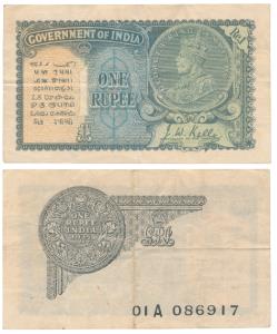 George V, Rupee 1, 2nd issue, 1935, signed J. W. Kelly, Prefix A (J&R 3.2.1B). Very Fine, 