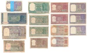 Assorted lot, Rupee 1 Bundle, Rupee 1 (3), Rupees 2 (5), Rupees 5 (3), George VI Rupees 5 