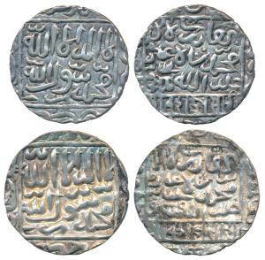 Ghiyath al-din Bahadur, Silver Rupee (2), No mint, ghiyath al-dunyawa ’l din abu ’l muzaff